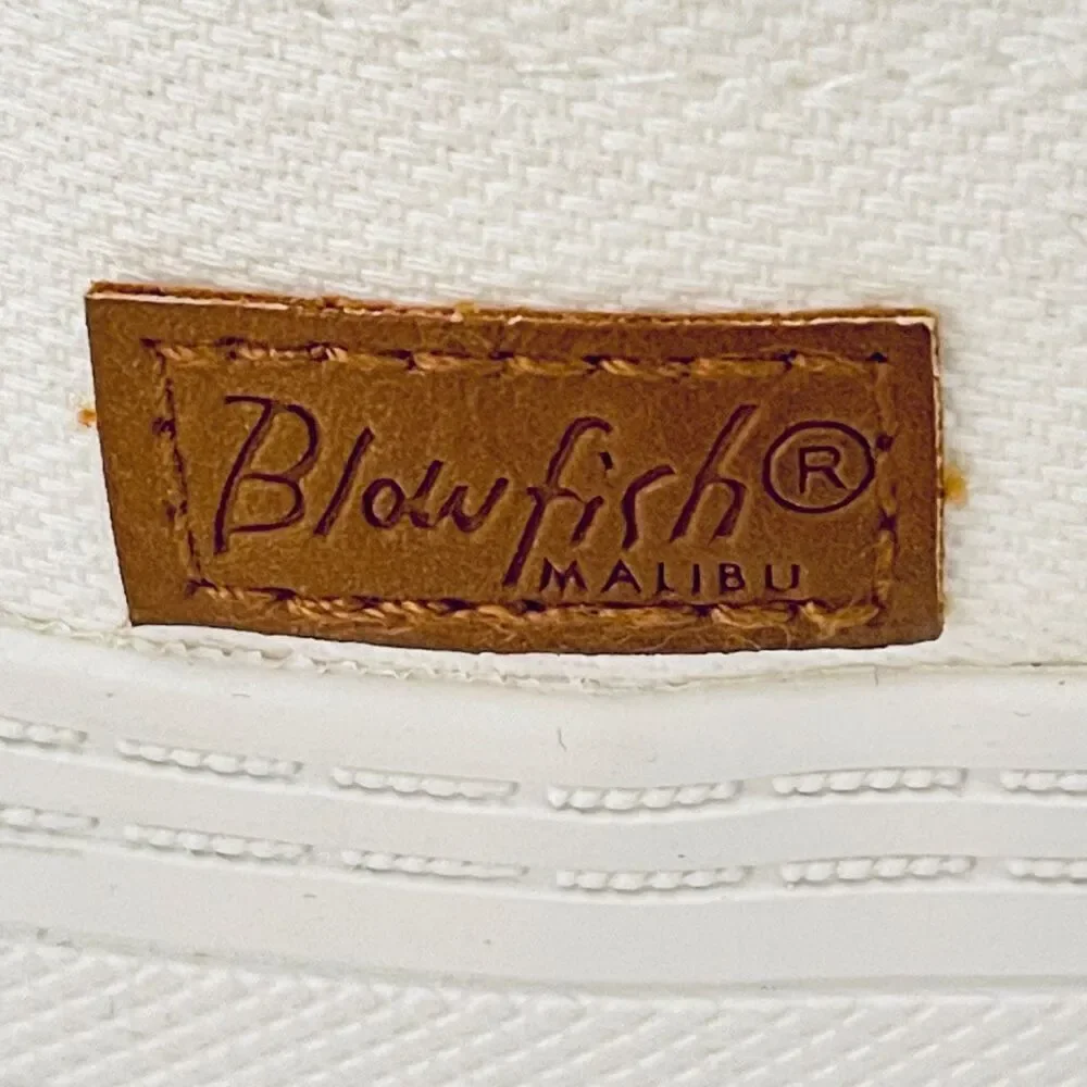 NWT 7.5 Blowfish Malibu White Platform No shoelace Laceless Memory foam Sneakers - Picture 8 of 12